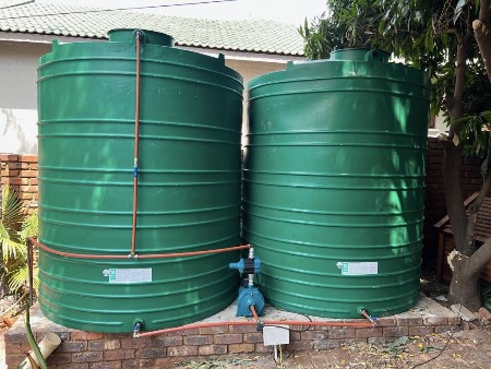 We have just installed a water tank for a client, which will ensure a constant supply of stored water.